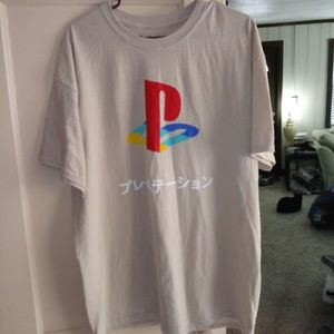Brand new white sony playstation tshirt sz xl